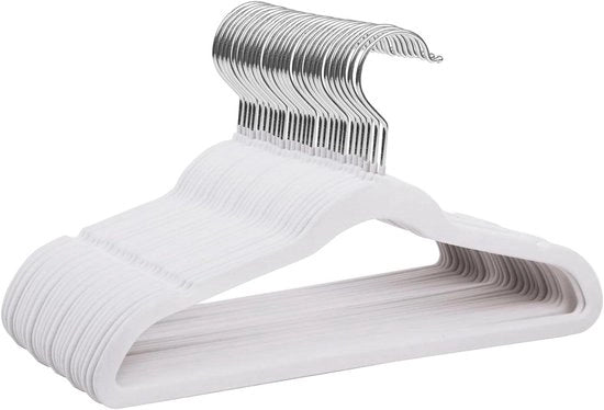 Hangers per bambino in velluto - Ultra-pieno - 32 pezzi - Bianco