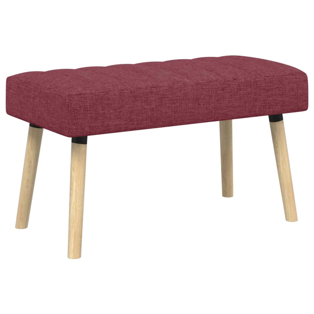 Panchina trapuntata a canale Rosso Vino 80 x 40 x 46 cm Tessuto 42038476