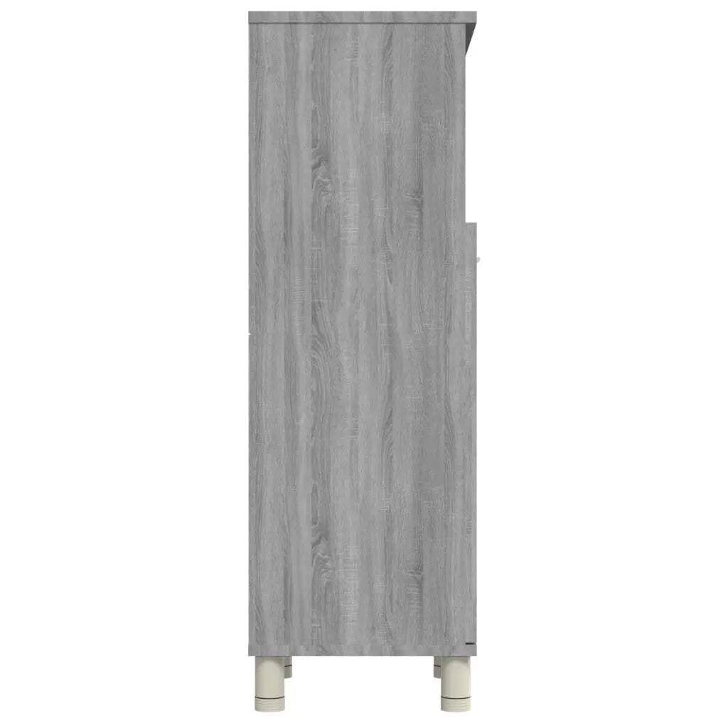 Armadietto Bagno Grigio Sonoma 30x30x95 cm in Legno Multistrato cod mxl 12065