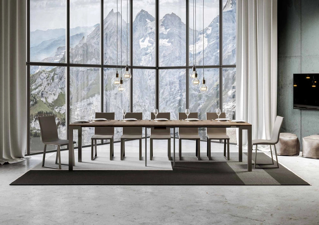Consolle Allungabile 90-300x40x77 cm in Nobilitato Marrone