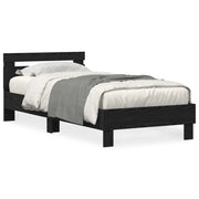 Letto singolo | Letto per adulti | Struttura del letto Rovere Nero 90 x 190 cm Legno multistrato