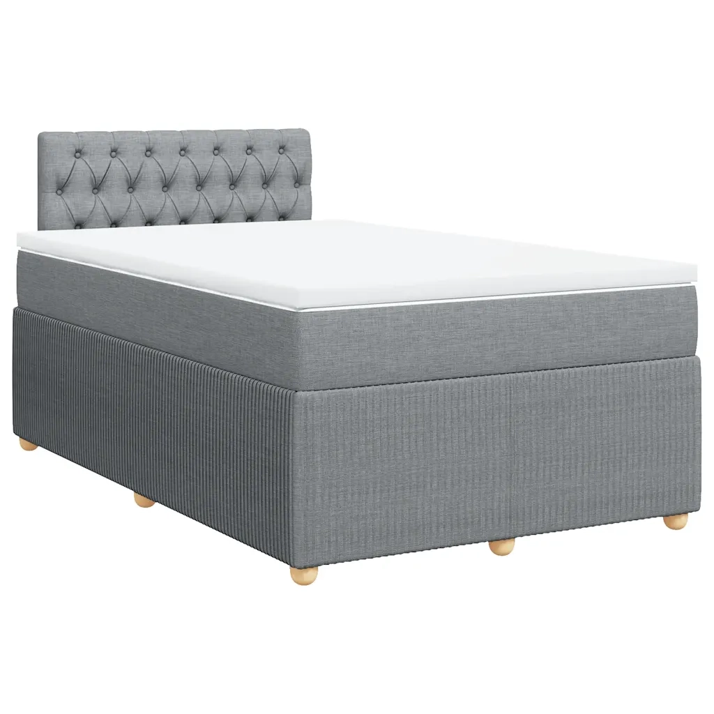 Giroletto a Molle con Materasso Grigio Chiaro 120x200cm Tessuto