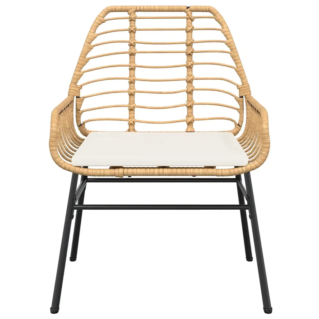 Set da Pranzo da Giardino 3pz con Cuscini Polyrattan Vetro 3334457