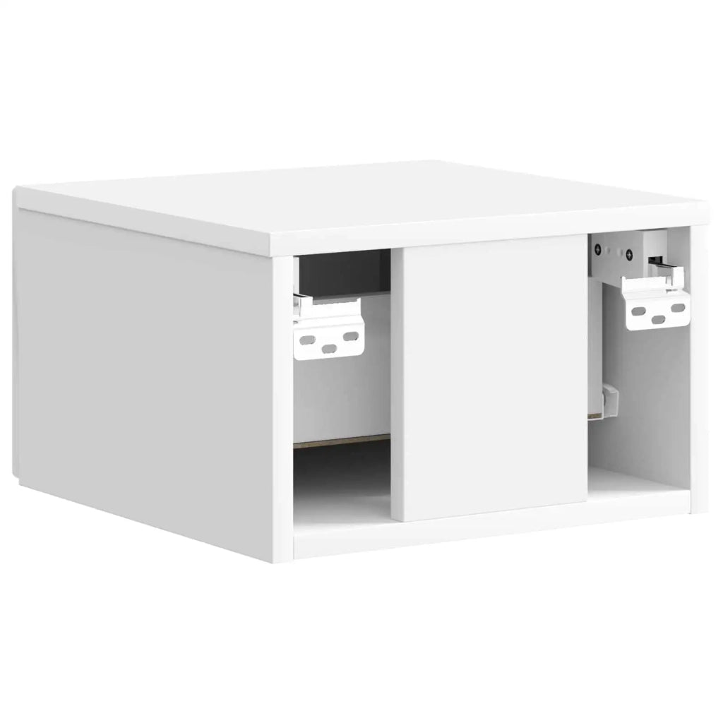 Mobiletto da notte a muro 2 pcs Bianco Lucido 33 x 34,5 x 20 cm
