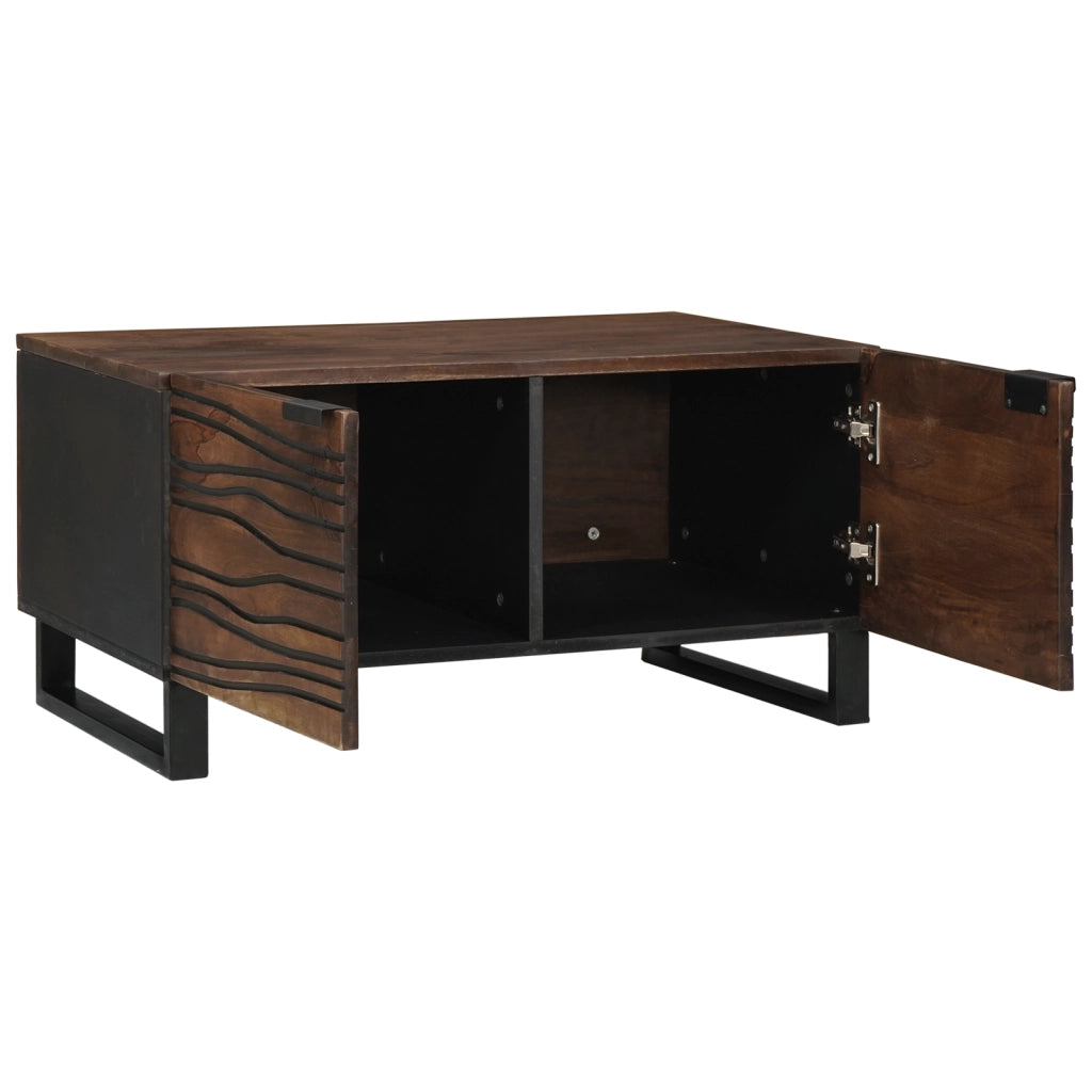 Tavolino da CaffÃ¨ 80x50x40 cm Legno massello e legno ingegnerizzato