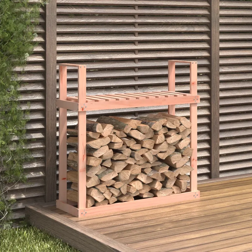 Portalegna-Scaffale per Legna 110x35x108,5 cm in Legno Massello di Douglas