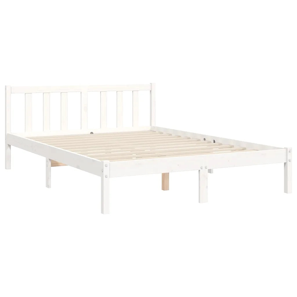 Giroletto senza Materasso-Struttura Letto Bianco 120x200 cm Legno Massello Pino 683488