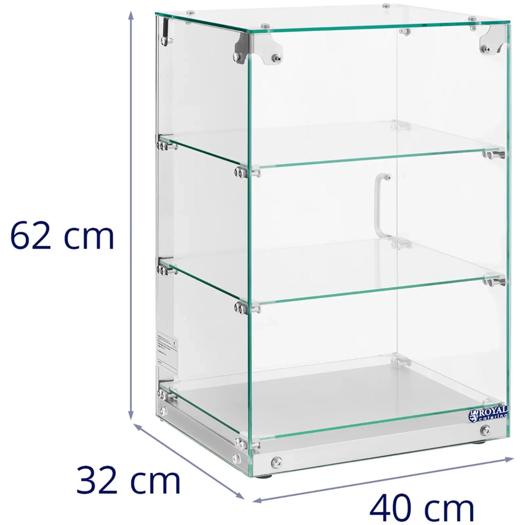 Vetrina neutra 60 litri 3 ripiani acciaio inox vetro argentato 14_0010228