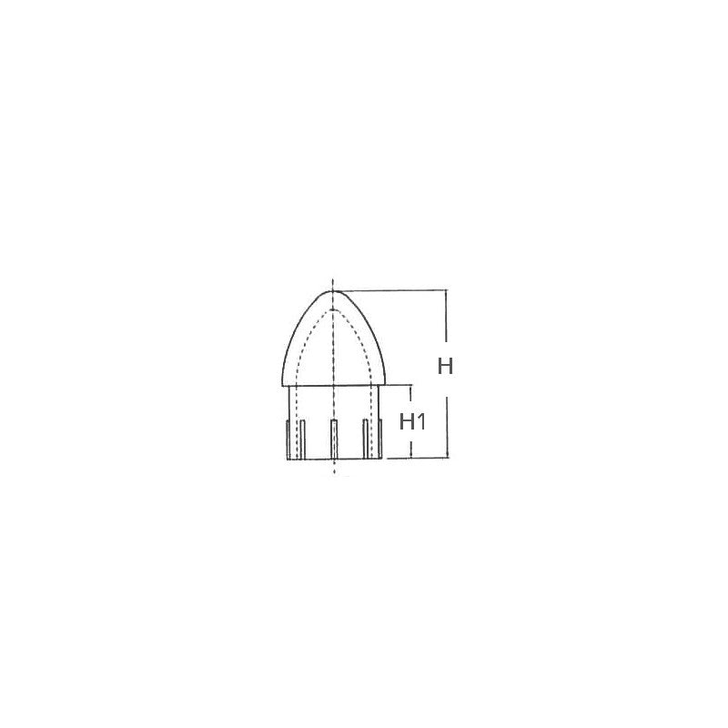 TAPPO TERMINALE PER TUBI Ø MM.22