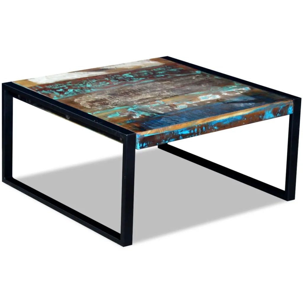 Tavolino da CaffÃ¨ in Legno Massello Anticato 80x80x40 cm cod mxl 24116
