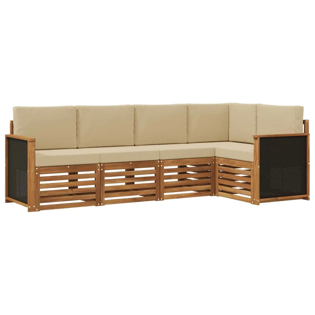 Set divano sezionale con cuscino 4 pcs Naturale 3384344