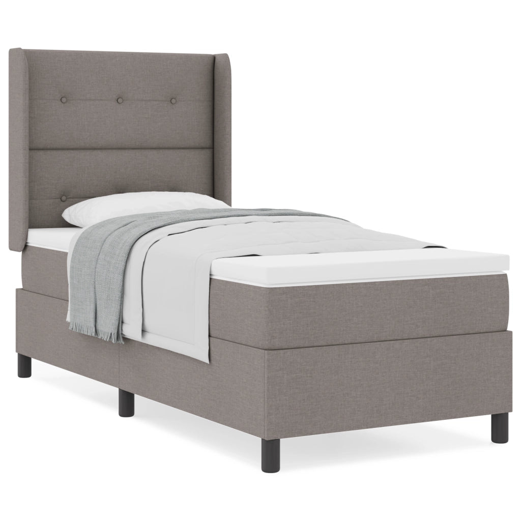 Letto a Box con Materasso Tortora 100x200 cm in Tessuto