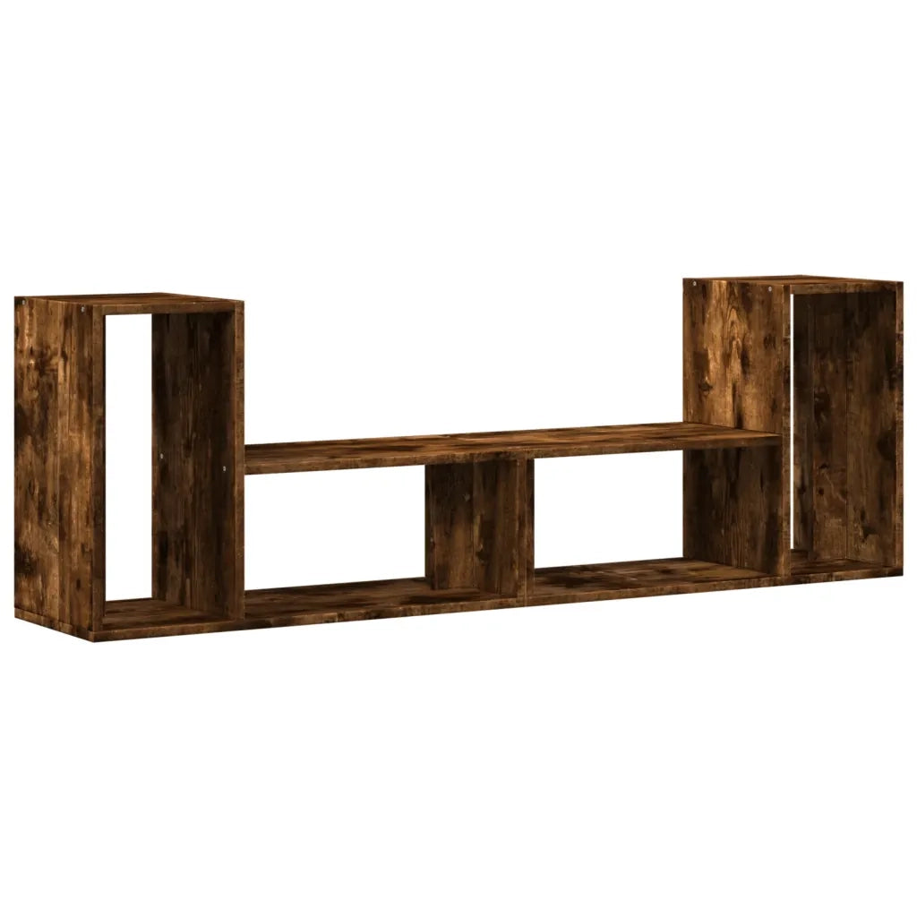 Mobili TV 2 pz-Set di 2 Credenza per TV Rovere Fumo 75x30x50 cm in Legno Multistrato