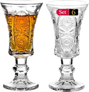 Set di bicchieri in vetro eleganti - bicchieri da sherry e da shot - 6 pezzi