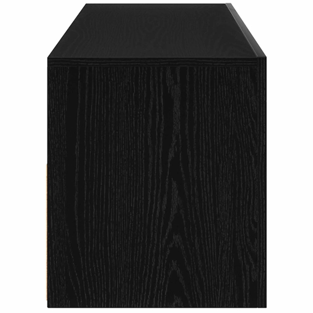 Mobile TV moderno con 2 ante a filo e ripiani dal design elegante 90 x 35 x 40 cm in legno composito di rovere nero 02_0051884