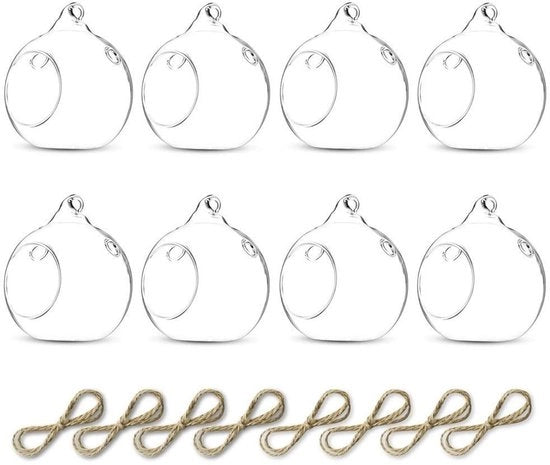 Candelabri in vetro - Decorativi - Pacchetto da 8 - 8 cm