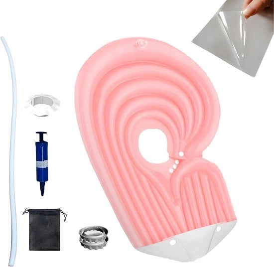 Supporto per la doccia portatile e gonfiabile per la cura dei capelli per donne anziane, donne incinte e persone con disabilità - tavolo da barba in PVC pieghevole per uso in casa e a letto
