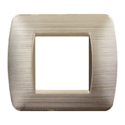Placca Plastica Serie Space 2P Colore Oro Satinato Compatibile Con Bticino Living Light
