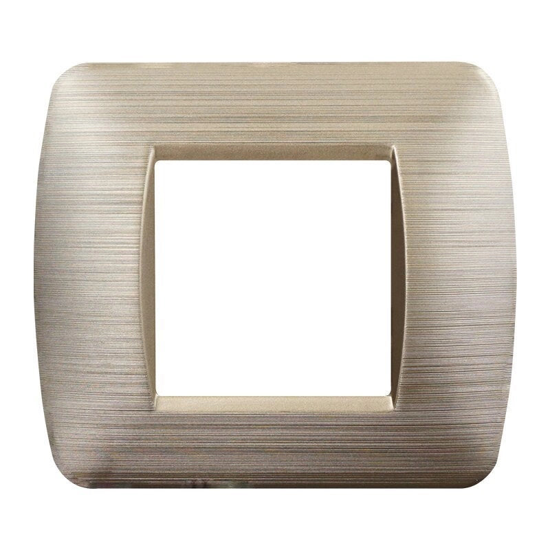 Placca Plastica Serie Space 2P Colore Oro Satinato Compatibile Con Bticino Living Light