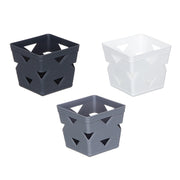Trade Shop - Set 3pz Cesto Cestino Porta Tutto Oggetti Organizzatore Quadrato 10x10x9cm 10712 -