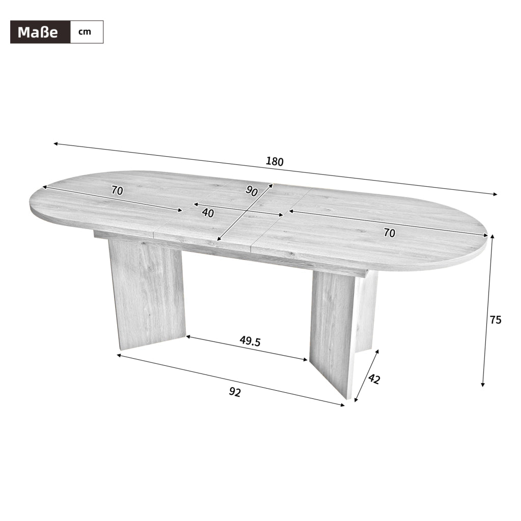 Tavolo da pranzo allungabile 140/180 x 90 cm; noce