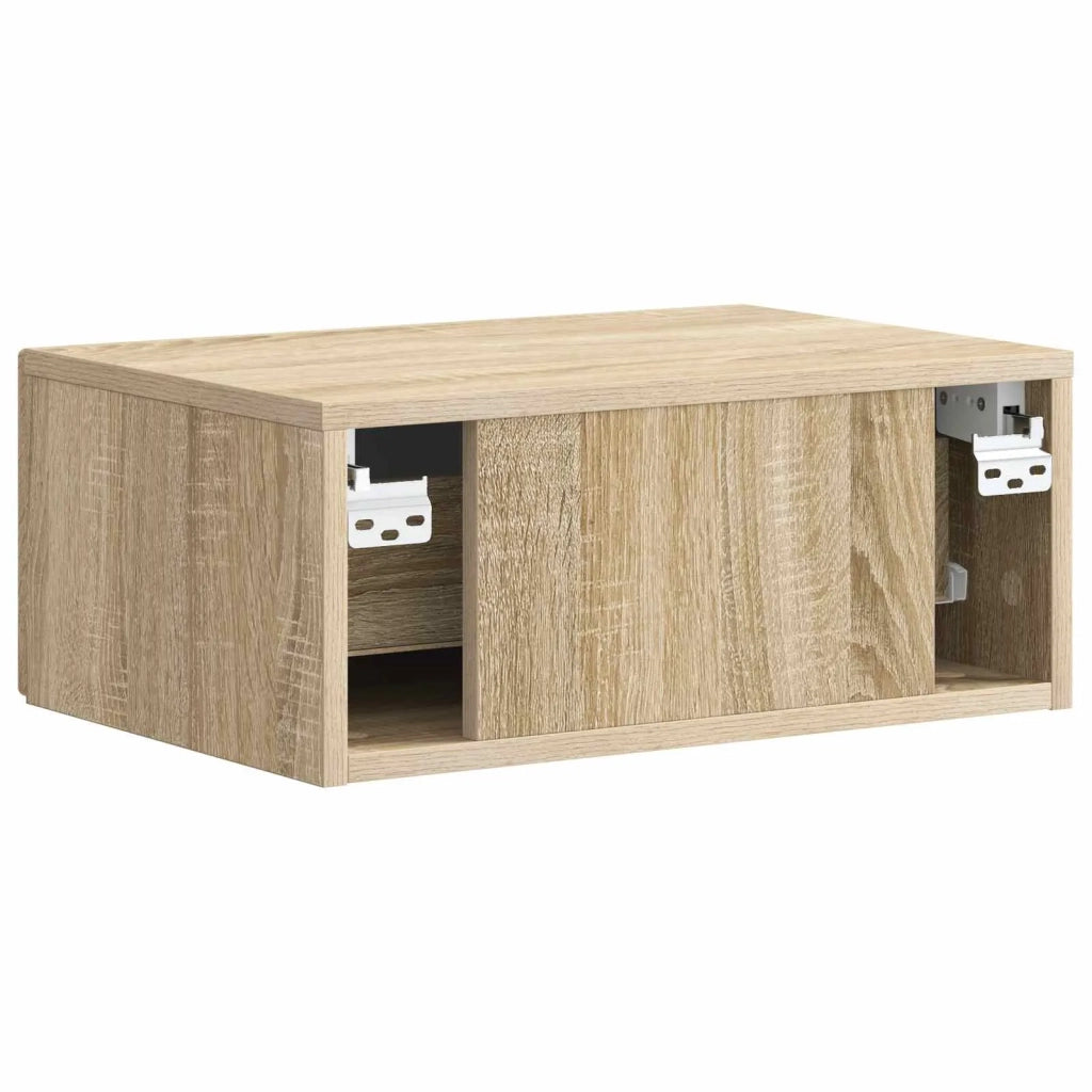 Mobiletto da notte a muro 2 pcs Rovere Sonoma 49 x 34,5 x 20 cm 898620
