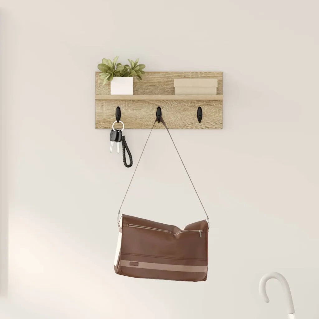 Appendiabiti a muro Rovere Sonoma 40 x 10,5 x 18 cm 874381
