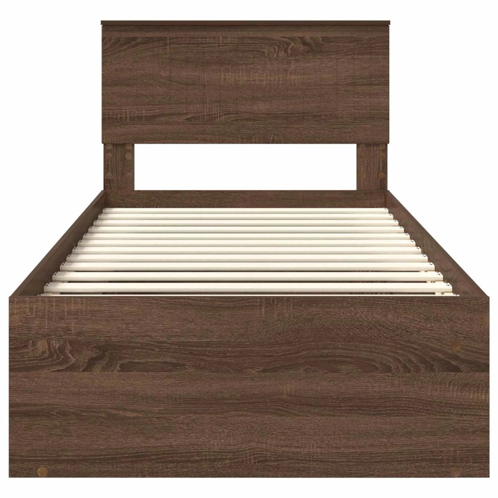 Struttura del letto Rovere Marrone 90 x 190 cm Pino massello 3410660