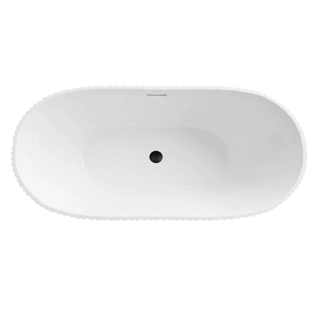 Vasca Da Bagno Freestanding In Acrilico Atena 170 Copritappo oro spazzolato