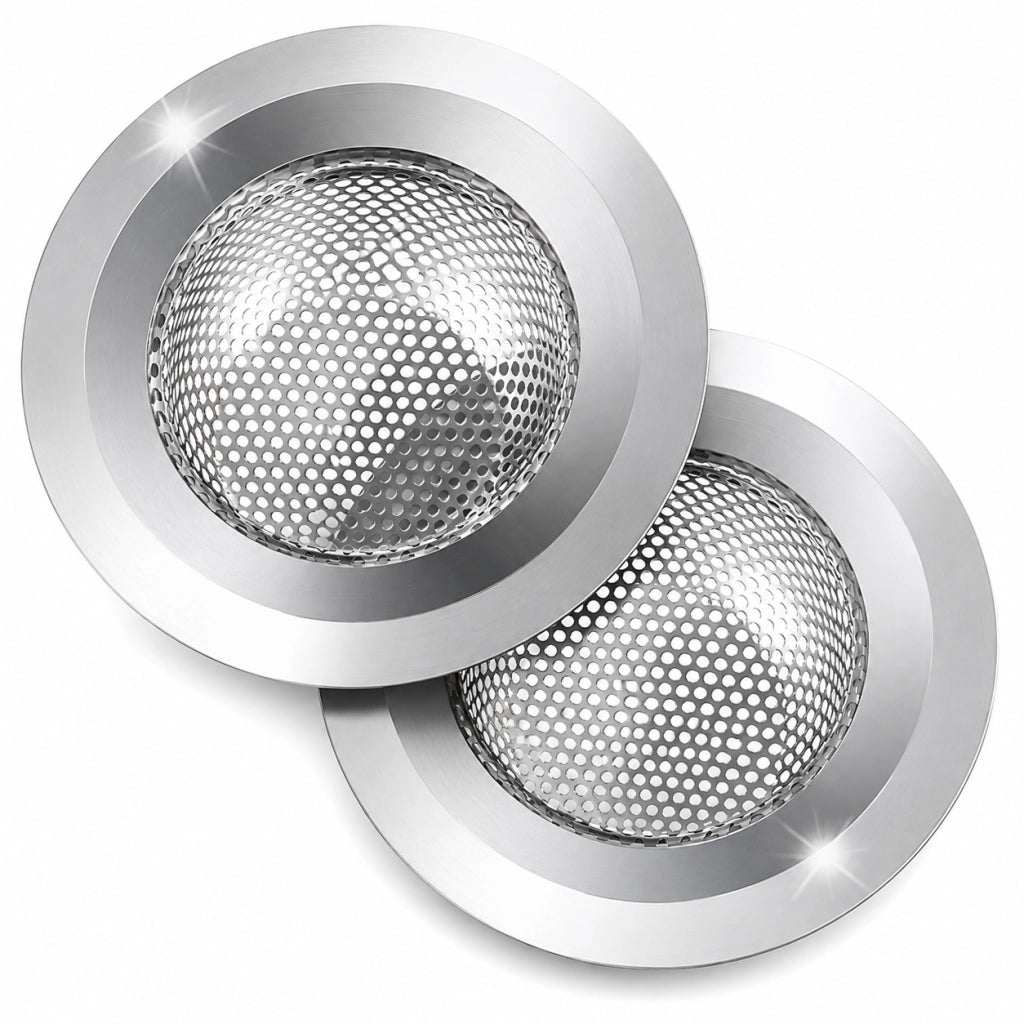 2 Filtri Scarico Lavello Acciaio Inox Ø9 cm Anti-Intasamento 79532