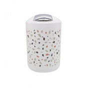 Trade Shop - Cestino Pattumiera Arredo Bagno Graniglia Bianco Multicolore 19.5x30.5 Cm 69844 -
