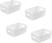 Contenitore di stoccaggio in plastica per armadi, cucine, cassetti e bagni, stivabile, bianco, 19x135x75cm