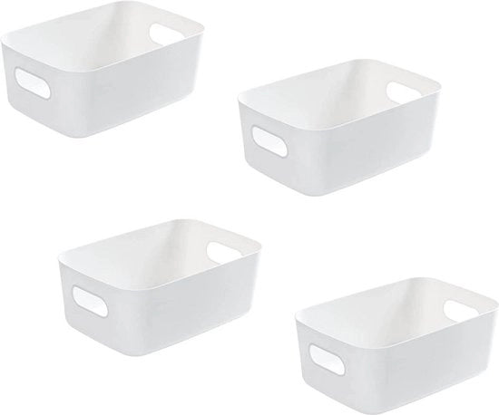 Contenitore di stoccaggio in plastica per armadi, cucine, cassetti e bagni, stivabile, bianco, 19x135x75cm