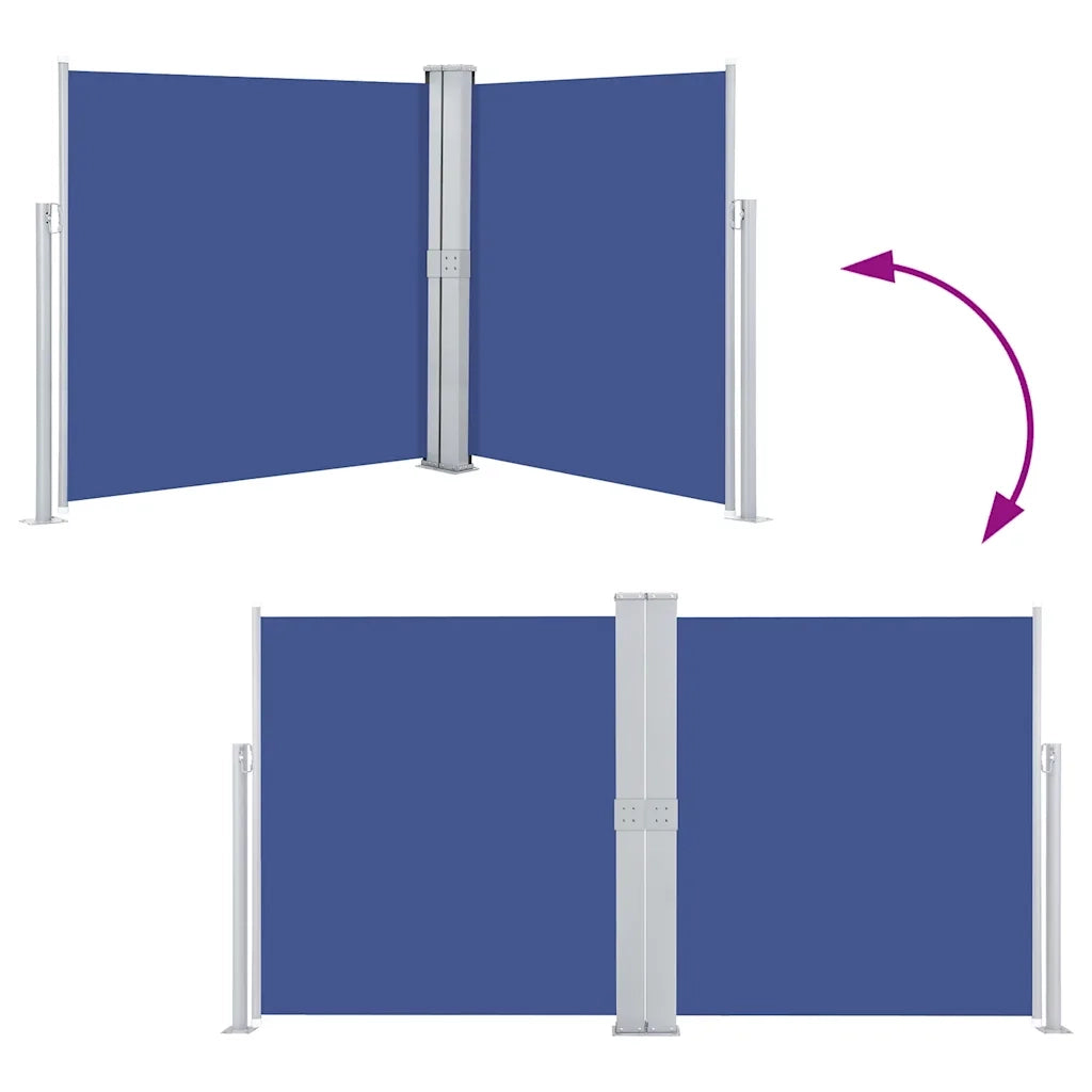 Tenda da Sole Laterale Retrattile Blu 140x600 cm