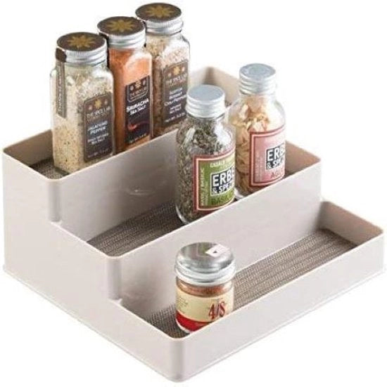 Organizzatore di spezie per cucina - ampio - per armadietti della cucina, armadi per prodotti e davanzali - finitura champagne brillante