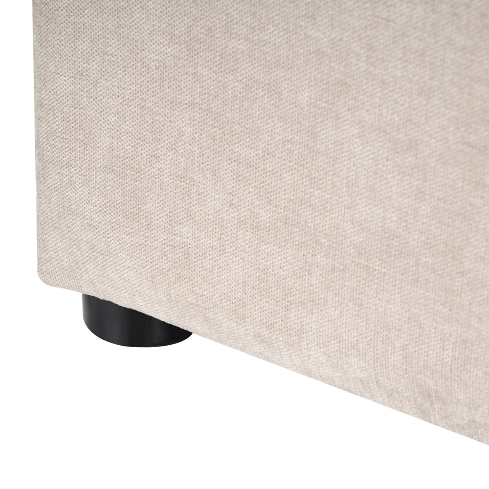 Letto matrimoniale EU Beige Chiaro Tessuto di ciniglia 160 x 200 cm Struttura imbottita con contenitore