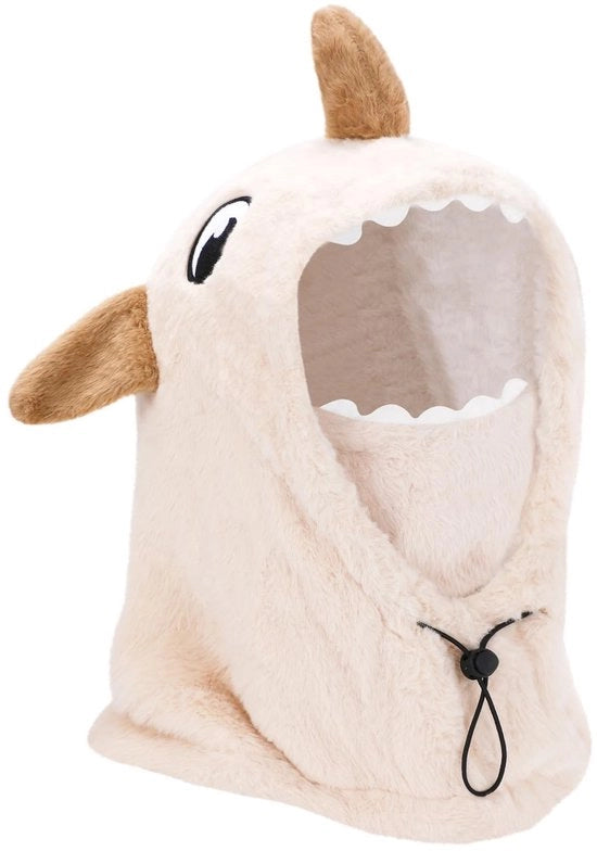 Balaclava invernale - Warme e impermeabile - Khaki - Snodo per donne - Piumoso e carino - Adatto per adulti - Modello Shark