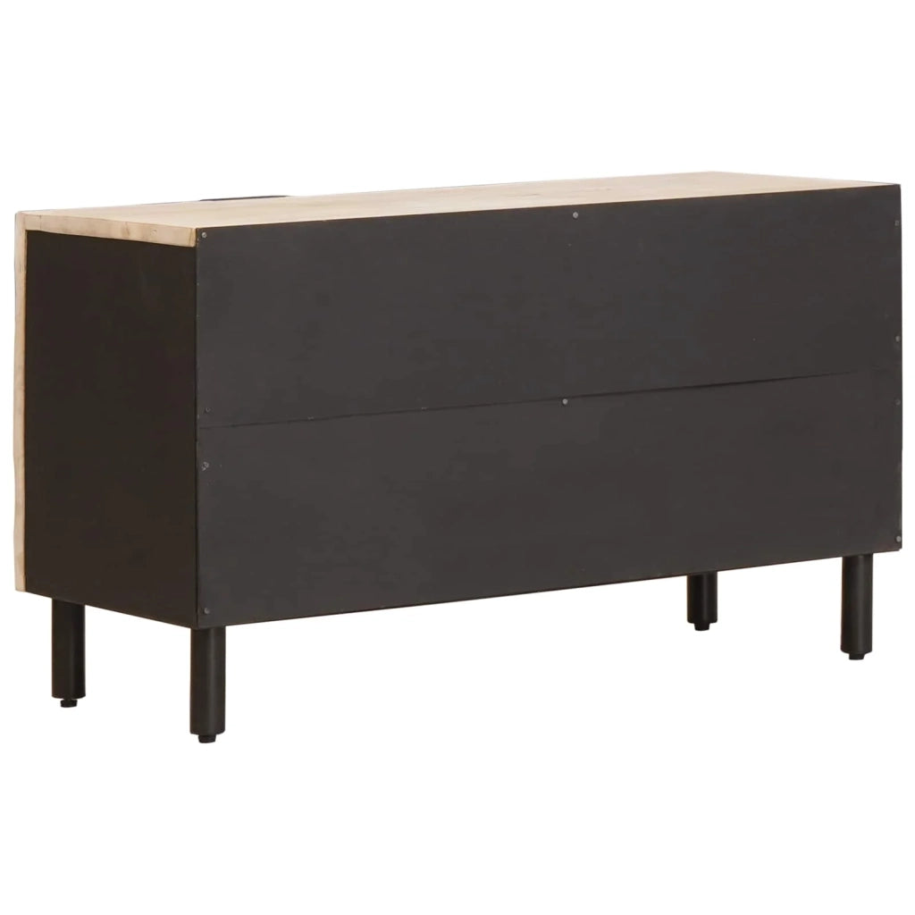 Mobile TV moderno e compatto con spazio interno stile minimalista 80 x 33 x 46 cm legno di mango bianco 02_0057767