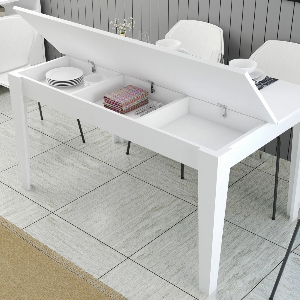 Viverone, Tavolo Fisso 6 Posti, 145x88x75h cm Bianco