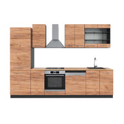Cucina componibile Fame-Line Rovere dorato/Antracite 300 cm, PL Rovere Vicco