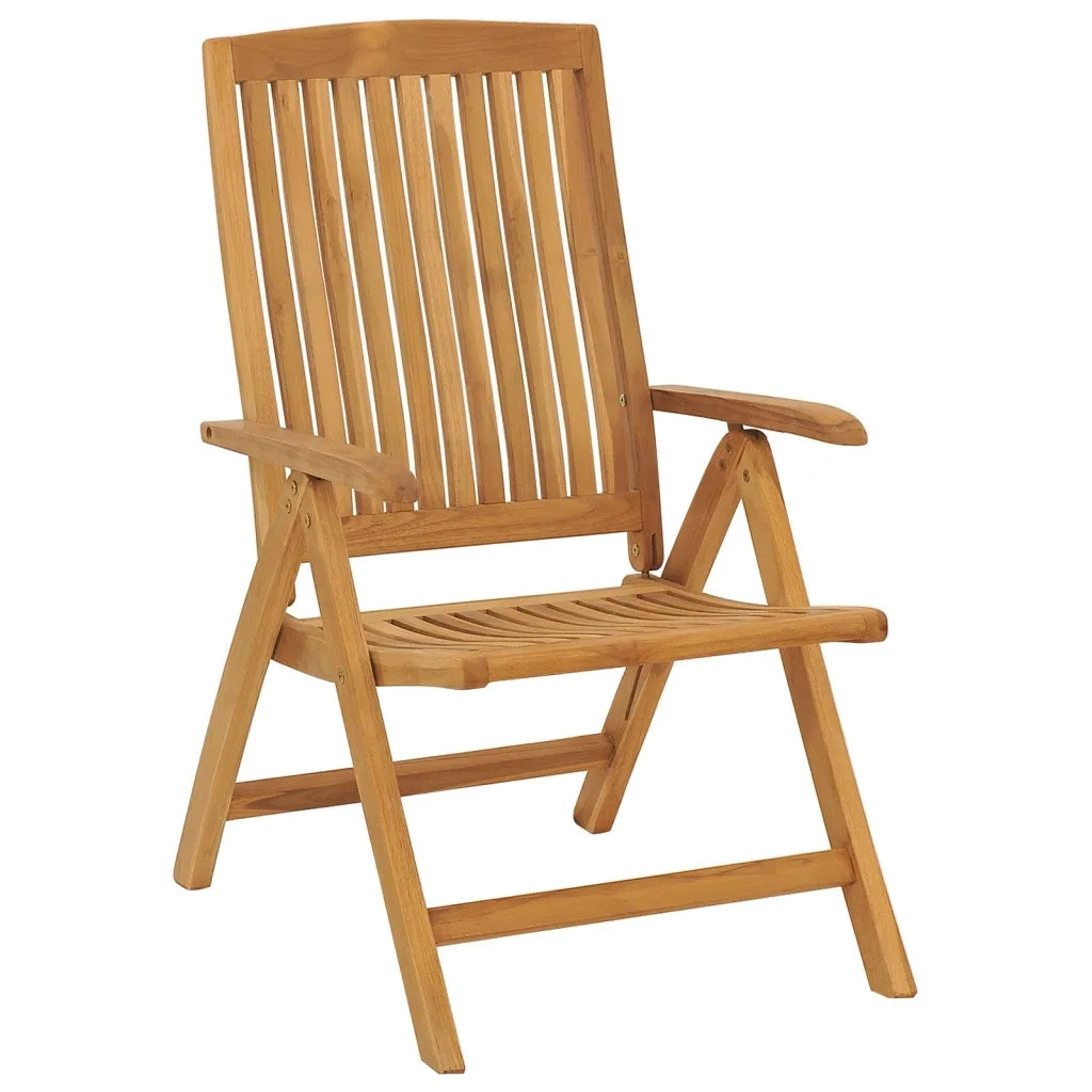Sedie da Giardino Reclinabili con Cuscini 4 pz in Legno di Teak 3196466