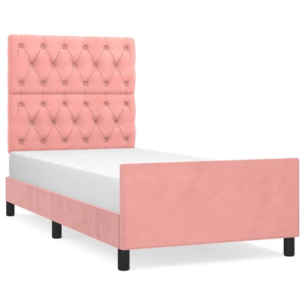 Giroletto con Testiera Rosa 80x200 cm in Velluto 3125909