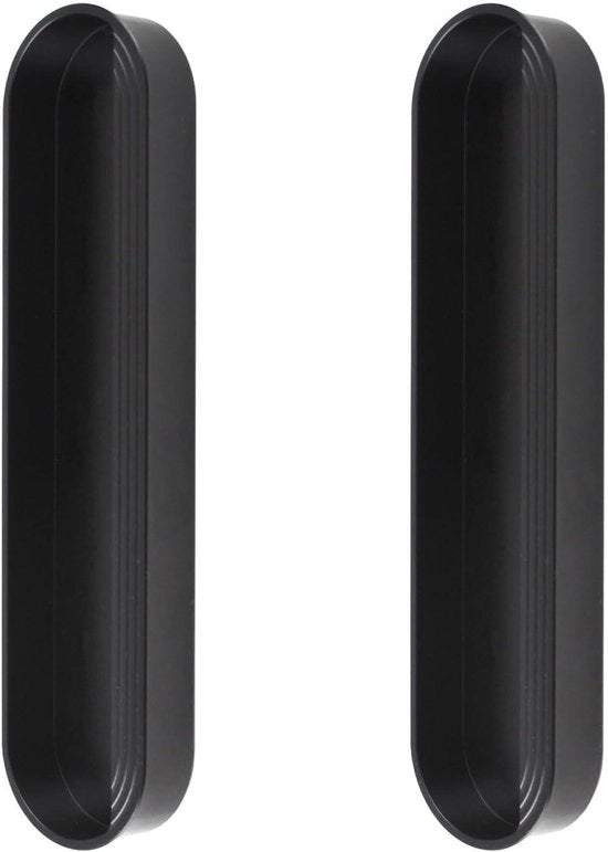 Maniglie ovali premium in acciaio inox, nero lucido (2 pezzi), 150 mm - Per porta, armadio, cassetto, comò e comodino con meccanismo di apertura nascosto.