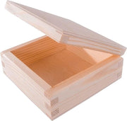 Scatola in legno 15 x 15 x 55 cm - contenitore decorativo in legno naturale - cassetto di ricordo - scatola per hobby e regalo - scatola per gioielli in legno.