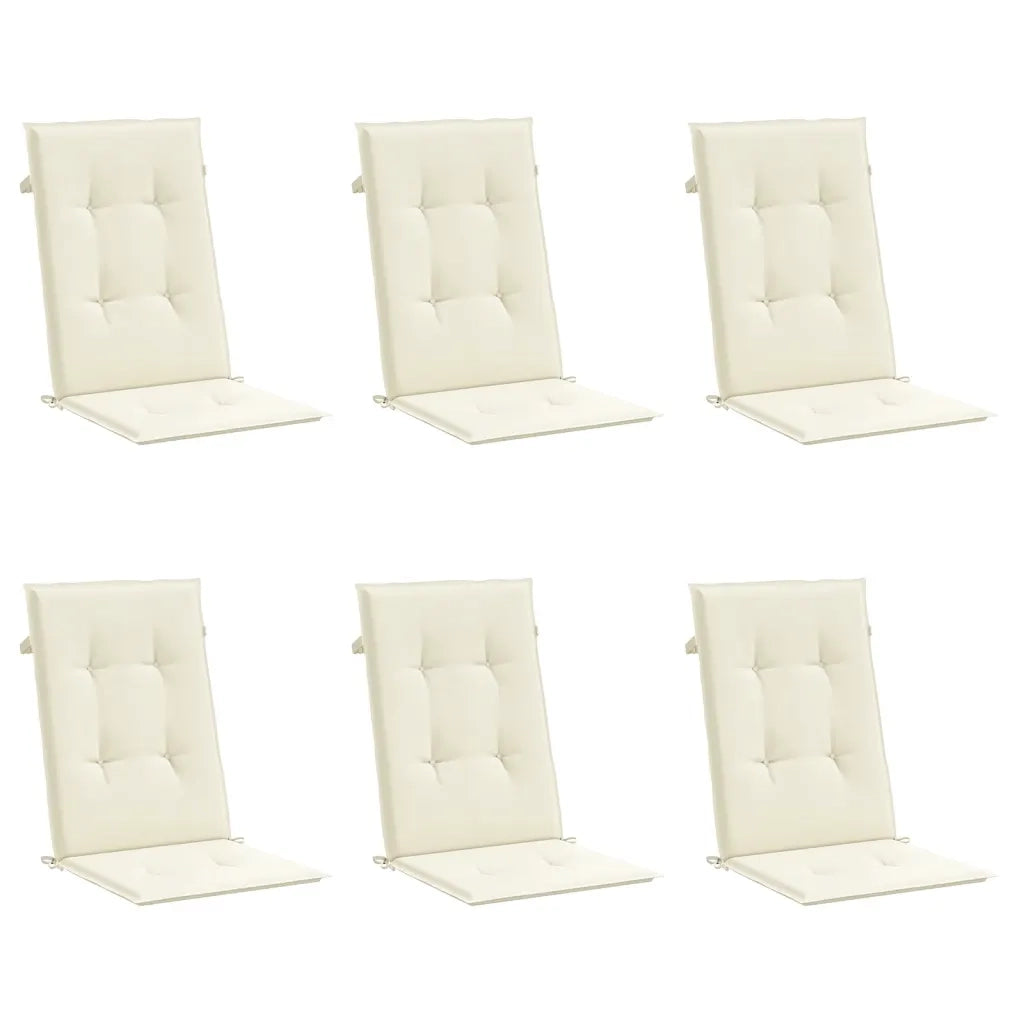 Cuscini per Sedie da Giardino 6 pz Crema 120x50x3 cm cod mxl 47484