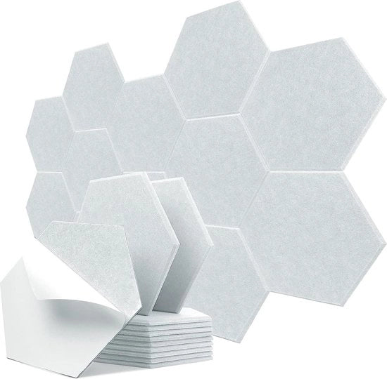 Pannelli acustici zangari, autoadesivi, 30 x 26 x 0,9 cm, isolamento acustico assorbente con alta densità, per studio di registrazione, ufficio, studio e decorazione per pareti, grigio