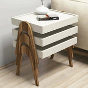 Strembo, Tavolino da Salotto Forma Rettangolare, 40x53.6x64h cm Marrone Noce