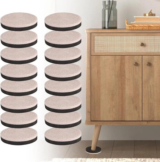 Set di elevazione per mobili da 16 - Autoadesivo | Diametro 89 cm - Elevatori per gambe di mobili - Elevatori per tavoli antiscivolo - Elevatori per gambe di divano - Elevazione per mobili, armadi, scrivanie, divani