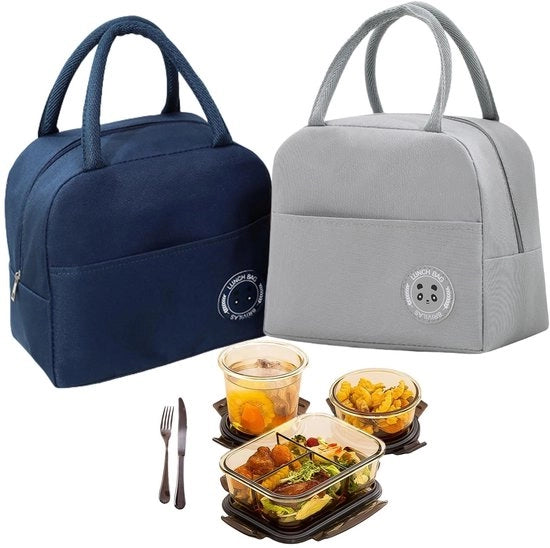 Borsa da pranzo leggera, piccola borsa a due parti, mini borsa a mano, per lavoro, attività all'aperto, viaggi di scuola, per donne, adulti, studenti e bambini
