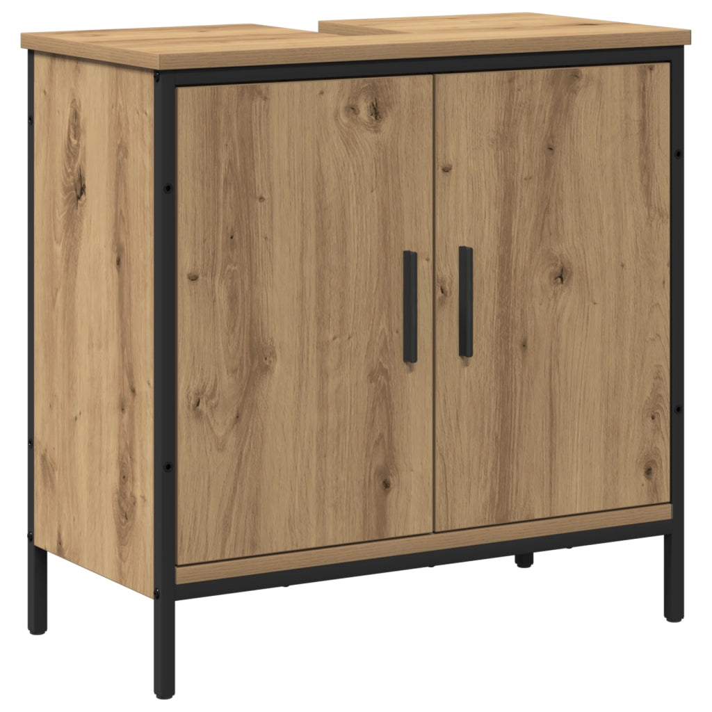 Set di mobili per bagno 2 pezzi in legno ingegnerizzato rovere artisan